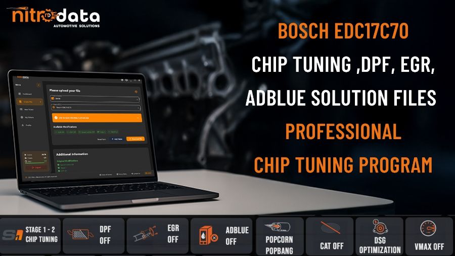 EDC17C70 Chip Tuning, fichiers solutions DPF-EGR-AdBlue | Solutions logicielles ECU automatiques avec Nitro Data