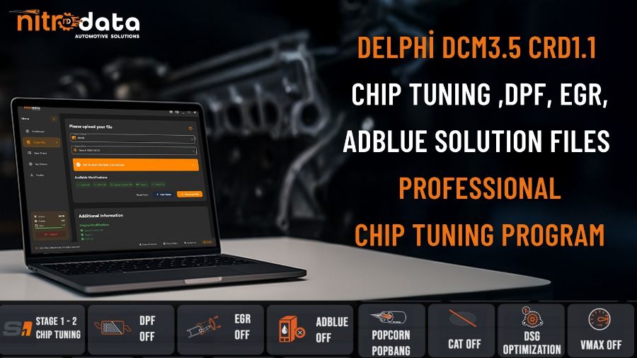 DCM3.5 CRD1.1 Chip-tuning, fichiers de solutions DPF-EGR-AdBlue | Solutions logicielles ECU automatiques avec Nitro Data